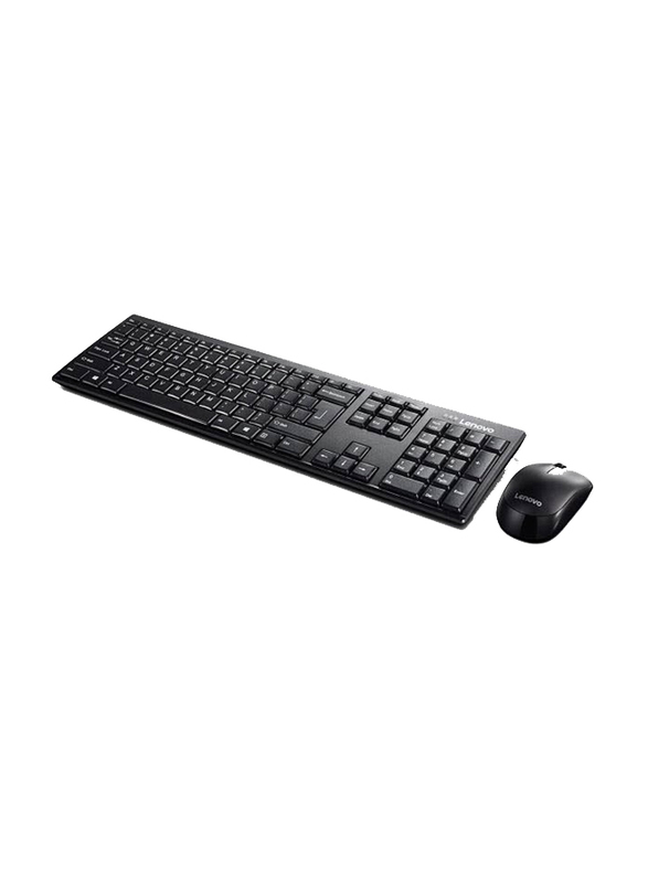 Lenovo 100 USB-A Wireless English Keyboard and Mouse Combo, Black