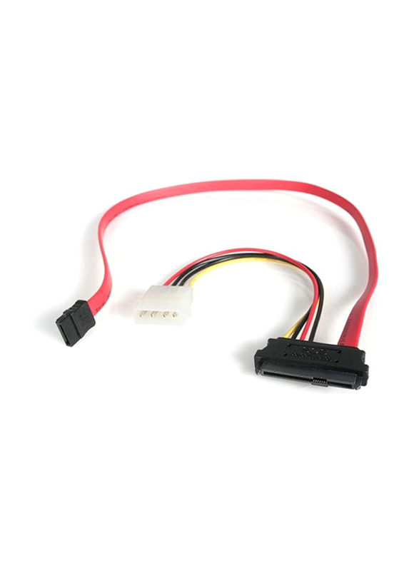 18in SAS 29-Pin to SATA Cable with LP4 Power, Multicolour