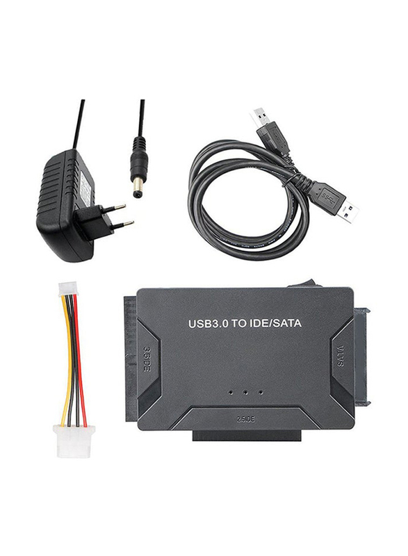 USB 3.0 To IDE/SATA Converter External Hard Drive Adapter, Black