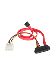 18in SAS 29-Pin to SATA Cable with LP4 Power, Multicolour