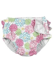 Green Sprouts Ruffle Snap Reusable Swimsuit Diaper, 3 Years, White